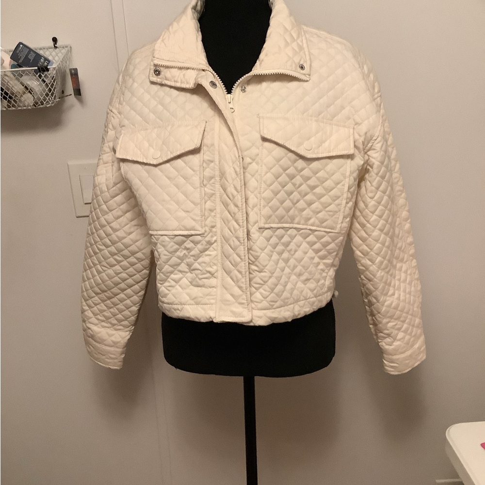 Women's Quilted White Jacket